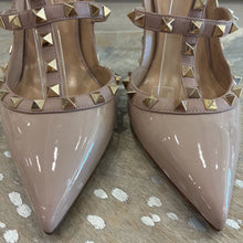 Load image into Gallery viewer, Patent Nappa Rockstud Ankle Strap 100mm Pumps