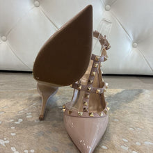 Load image into Gallery viewer, Patent Nappa Rockstud Ankle Strap 100mm Pumps