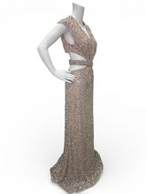 Load image into Gallery viewer, NWT Sequined Cap Sleeveless Plunge Neck Cutout