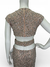 Load image into Gallery viewer, NWT Sequined Cap Sleeveless Plunge Neck Cutout