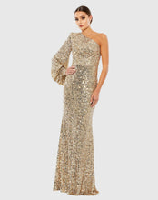 Load image into Gallery viewer, NWT Sequined One Shoulder Trumpet Gown