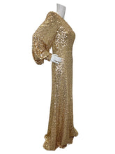Load image into Gallery viewer, NWT Sequined One Shoulder Trumpet Gown