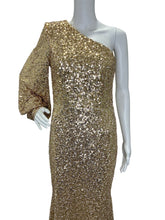 Load image into Gallery viewer, NWT Sequined One Shoulder Trumpet Gown