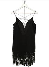 Load image into Gallery viewer, SS2013 Runway Leather Lace Trim Open Back Mini Dress