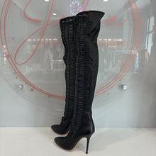 Load image into Gallery viewer, Leather Lace Up Braided Toe Over the Knee Boots Retail $2995