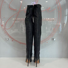 Load image into Gallery viewer, Leather Lace Up Braided Toe Over the Knee Boots Retail $2995