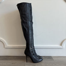Load image into Gallery viewer, Leather Braided Over the Knee Boots