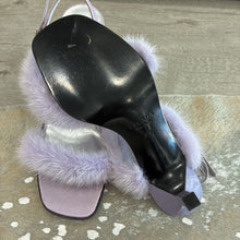 Load image into Gallery viewer, Vintage Fur Kitten Heels Sandals