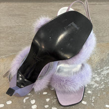 Load image into Gallery viewer, Vintage Fur Kitten Heels Sandals