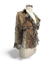 Load image into Gallery viewer, 2005 Cheetah Tie and Clasp Blouse