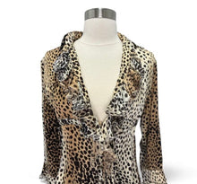 Load image into Gallery viewer, 2005 Cheetah Tie and Clasp Blouse