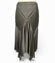 Load image into Gallery viewer, 2005 Olive Green Silk Midi Skirt