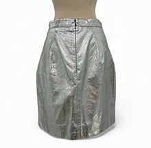 Load image into Gallery viewer, NWT Lightweight Metallic Leather Mini Skirt