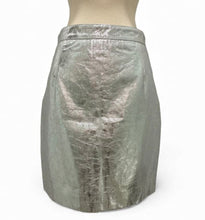 Load image into Gallery viewer, NWT Lightweight Metallic Leather Mini Skirt
