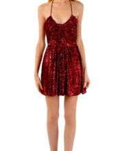 Load image into Gallery viewer, NWT Sequined Mini Halter Dress