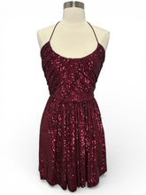 Load image into Gallery viewer, NWT Sequined Mini Halter Dress