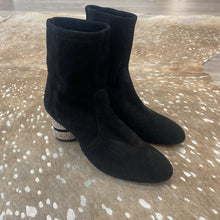 Load image into Gallery viewer, Suede and Crystal Booties
