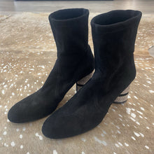 Load image into Gallery viewer, Suede and Crystal Booties