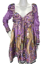 Load image into Gallery viewer, NWT Cosmic Twist Printed Silk Mini Dress
