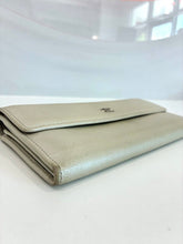 Load image into Gallery viewer, Metallic Caviar Sevruga Long Flap Wallet