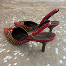 Load image into Gallery viewer, Damier Sauvage Pony Hair Slingback Heels