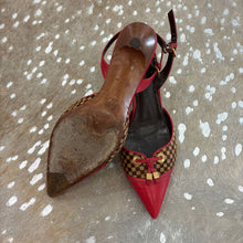 Load image into Gallery viewer, Damier Sauvage Pony Hair Slingback Heels