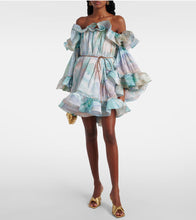 Load image into Gallery viewer, NWT Illuminate Flounce Mini Dress