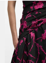 Load image into Gallery viewer, NWT Floral Fil Coupe Draped Gown