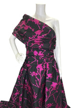 Load image into Gallery viewer, NWT Floral Fil Coupe Draped Gown