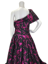 Load image into Gallery viewer, NWT Floral Fil Coupe Draped Gown