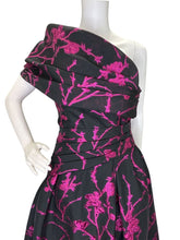 Load image into Gallery viewer, NWT Floral Fil Coupe Draped Gown