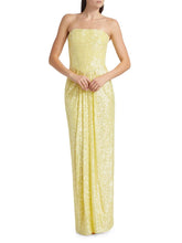 Load image into Gallery viewer, NWT Sequined Strapless Column Gown