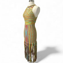 Load image into Gallery viewer, Woven Fringed Midi Dress