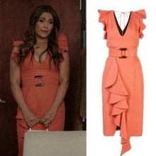 Load image into Gallery viewer, Belted Ruffle Sleeve Dress