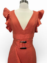 Load image into Gallery viewer, Belted Ruffle Sleeve Dress