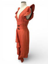 Load image into Gallery viewer, Belted Ruffle Sleeve Dress