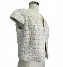 Load image into Gallery viewer, Tweed Short-Sleeve Jacket Textured Boucle Couture Style