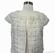 Load image into Gallery viewer, Tweed Short-Sleeve Jacket Textured Boucle Couture Style