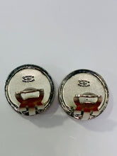 Load image into Gallery viewer, Vintage 1999 Striped Cage Ball Round Logo Clip On Earrings