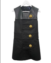Load image into Gallery viewer, Leather Accent Snap Button Dress