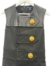 Load image into Gallery viewer, Leather Accent Snap Button Dress