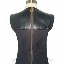 Load image into Gallery viewer, Leather Accent Snap Button Dress