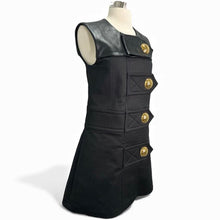 Load image into Gallery viewer, Leather Accent Snap Button Dress