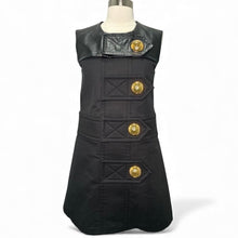 Load image into Gallery viewer, Leather Accent Snap Button Dress