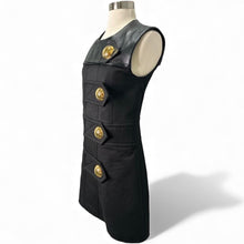 Load image into Gallery viewer, Leather Accent Snap Button Dress