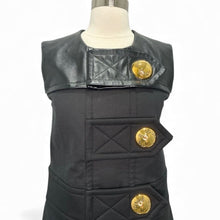 Load image into Gallery viewer, Leather Accent Snap Button Dress