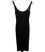 Load image into Gallery viewer, Ribbed Backless Metal Logo Midi Dress