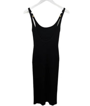 Load image into Gallery viewer, Ribbed Backless Metal Logo Midi Dress