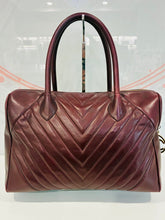 Load image into Gallery viewer, Lambskin V Stitch Chevron Boston Bag