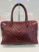 Load image into Gallery viewer, Lambskin V Stitch Chevron Boston Bag